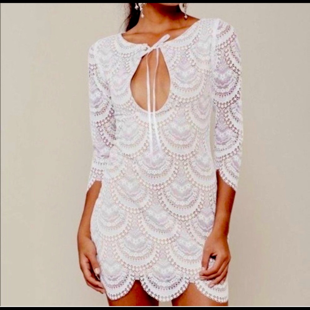 For Love & Lemons white lace dress